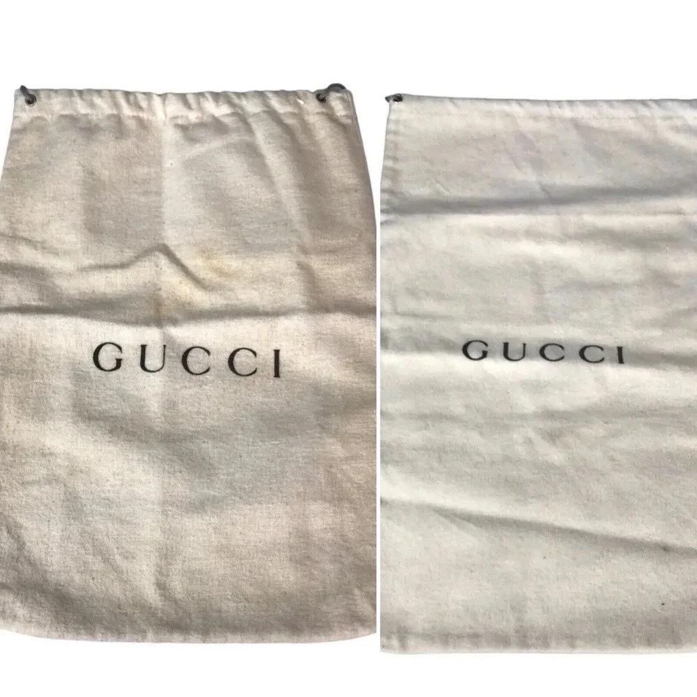 Authentic Gucci Dust Bags Covers Drawstring Lot‎ Of 2 Made In Italy Cotton